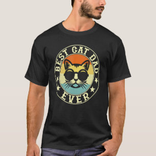 Camiseta El Mejor Papá Gato Hombres Papi Papa Gato Con Gafa