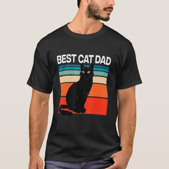 Camiseta El Mejor Papá Gato Hombres Presente Para El Gato (Anverso)