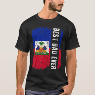 Camiseta El mejor papá haitiano de todos los tiempos bander