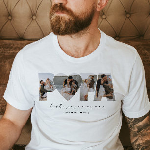 Camiseta El mejor papá jamás 4 Collage de fotos para papá o