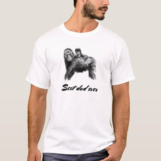 Camiseta El mejor papá jamás gorila con el bebé (Anverso)