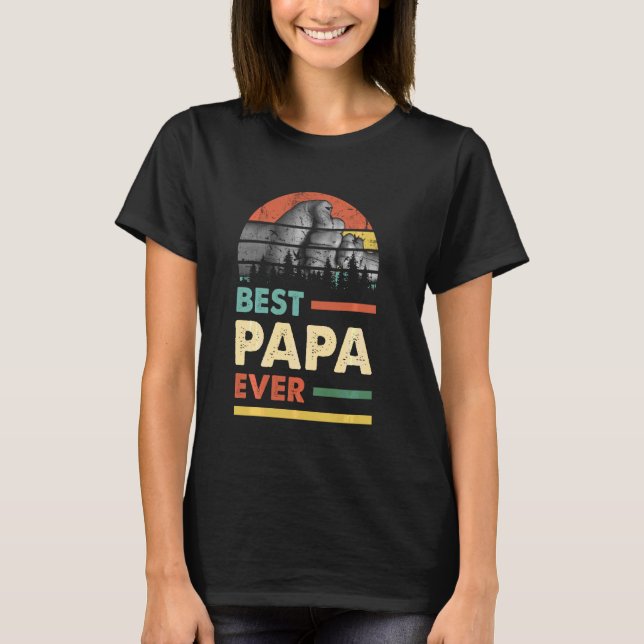 Camiseta El mejor papá jamás los hombres retro decoración v (Anverso)