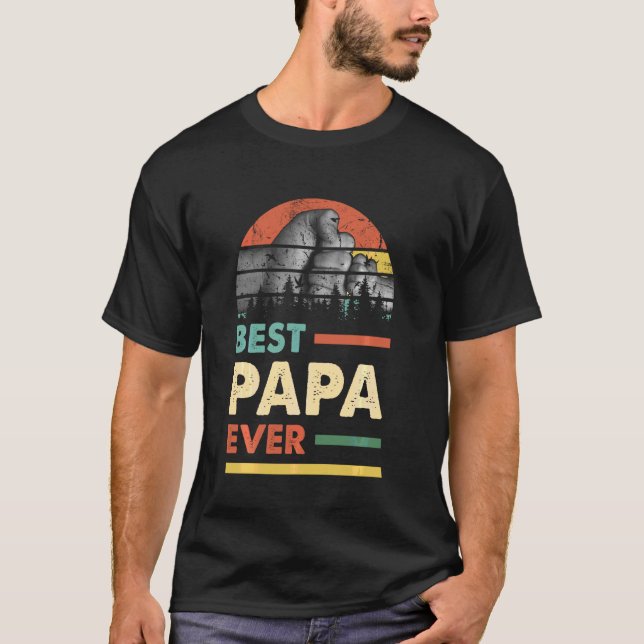 Camiseta El mejor papá jamás los hombres retro decoración v (Anverso)