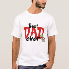 Camiseta El mejor papá jamás rojo negro texto bebé de padre