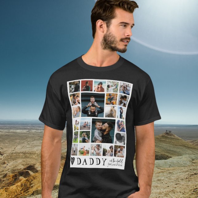 Camiseta El Mejor Papá Moderno En El Collage de fotos Mundi (Subido por el creador)