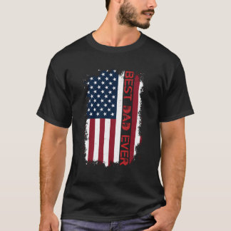 Camiseta El Mejor Papá Nunca La Bandera Estadounidense Apta