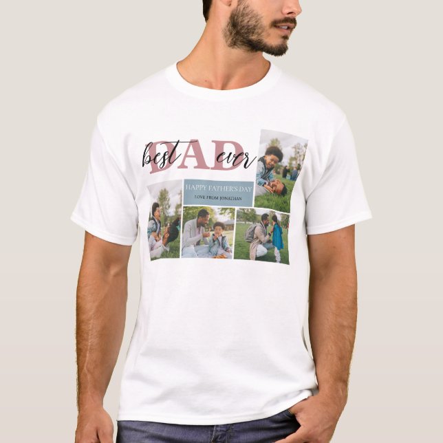 Camiseta El mejor papá nunca padre Día del padre 4 foto T-S (Anverso)