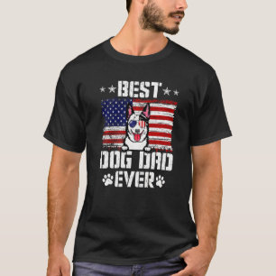 Camiseta El Mejor Papá Perro Australiano Ganado Usa Bandera