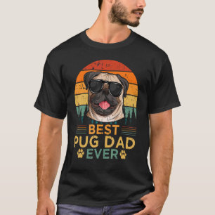 Camiseta El mejor papá pug de estilo retro masculino del dí