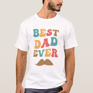 Camiseta El Mejor Papá Retro Bigote Divertido