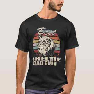 Camiseta El mejor papá retro viejo de Sheltie