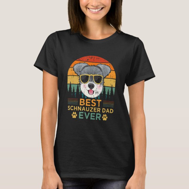 Camiseta El mejor papa Schnauzer de estilo retro masculino (Anverso)