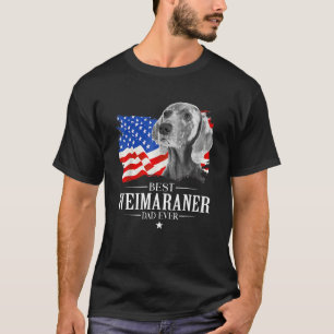 Camiseta El Mejor Papá Weimaraner Americano Bandera De EE.