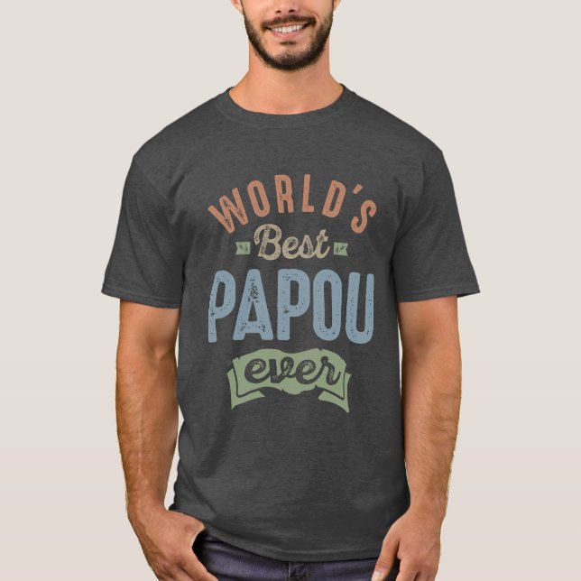 Camiseta El mejor papou del mundo (Anverso)