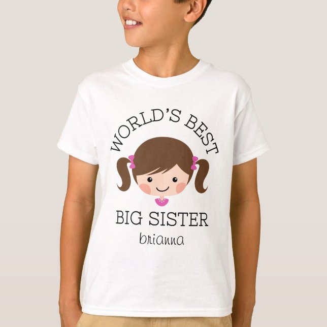 Camiseta El mejor pelo del marrón de la hermana grande de (Anverso)