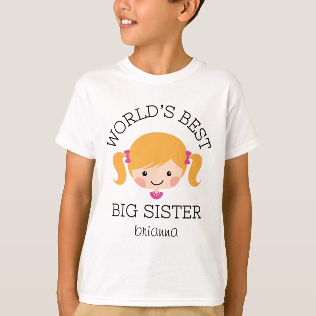Camiseta El mejor pelo rubio de la hermana grande de los (Anverso)