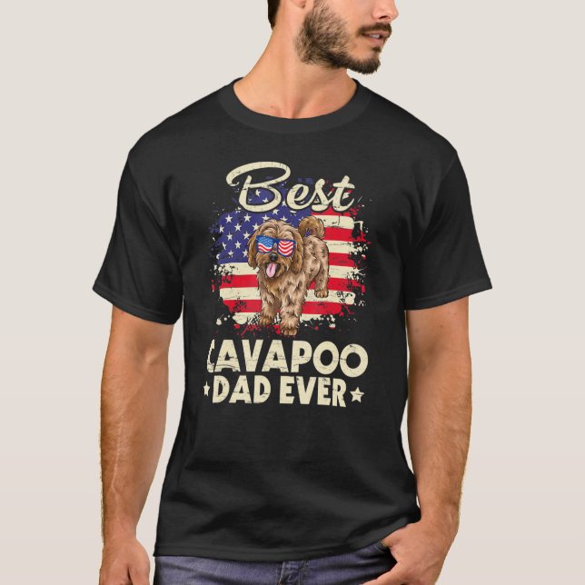 Camiseta El mejor perro de Cavapoo de EE. UU. Padre Día D (Anverso)