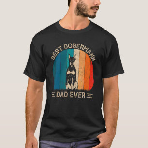 Camiseta El mejor perro de Dobermann papá nunca padre retro