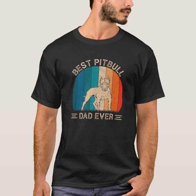 Camiseta El mejor perro de Pitbull papá jamás Pitbull (Anverso)