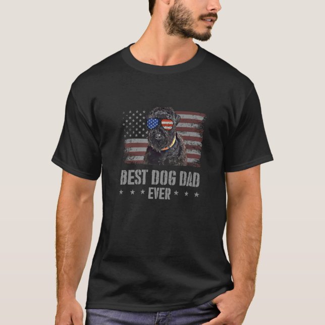 Camiseta El mejor perro del mundo negro ruso, papá, retro d (Anverso)