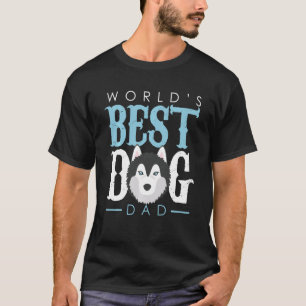 Camiseta El Mejor Perro Del Mundo Papá Husky Cara Blanco Az