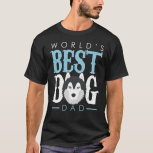 Camiseta El Mejor Perro Del Mundo Papá Husky Cara Blanco Az