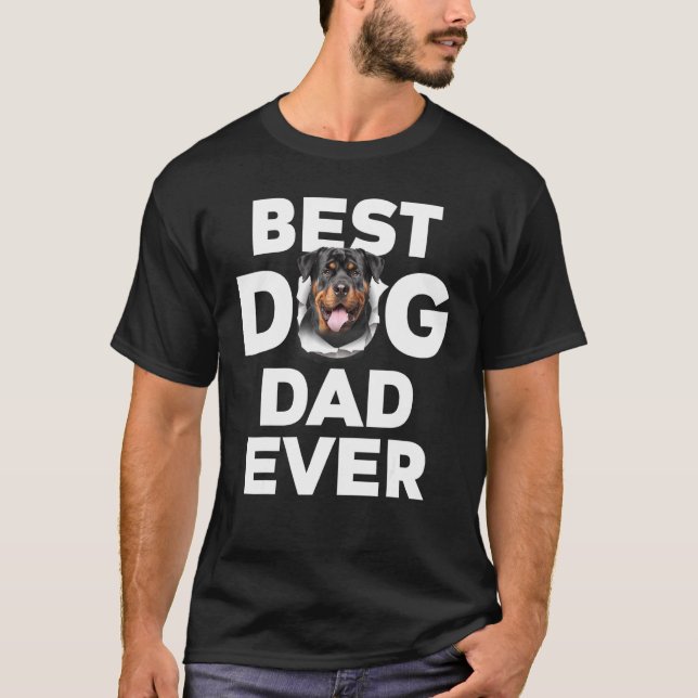Camiseta El mejor perro papá jamás rotuiler (Anverso)
