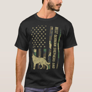 Camiseta El mejor perro pastor alemán papá camuflaje americ