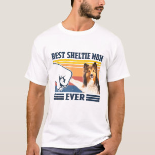 Camiseta El mejor perro pastor de Shetland Sheltie Mamá sie