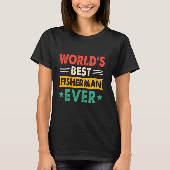 Camiseta El mejor pescador del mundo, un divertido retro (Anverso)