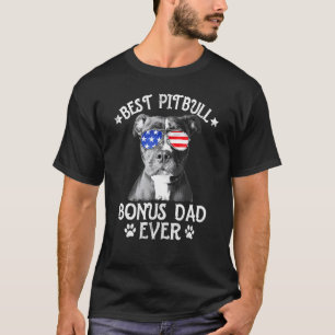 Camiseta El Mejor Pitbull Bonus Papá Americano Bandera 4º