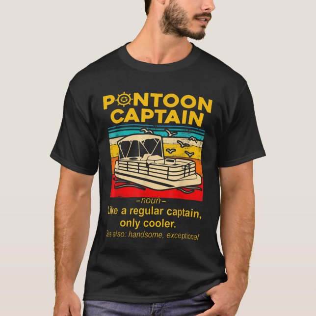 Camiseta El mejor Pontoon Capitán Definición Pontoon Bote (Anverso)