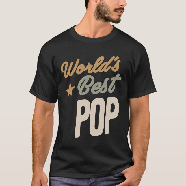 Camiseta El mejor pop del mundo - Regalos de padre y abuelo (Anverso)