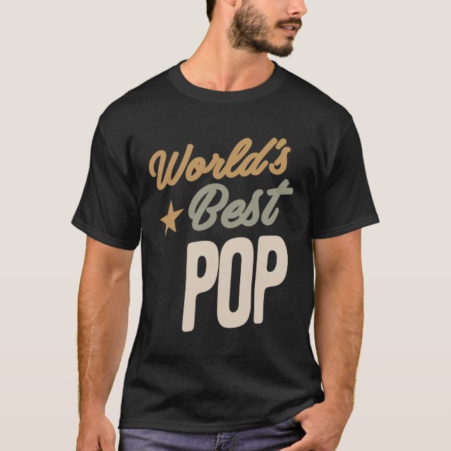 Camiseta El mejor pop del mundo - Regalos de padre y abuelo (Anverso)