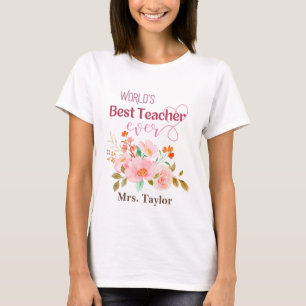 Camiseta El mejor profesor de floral del mundo personalizad
