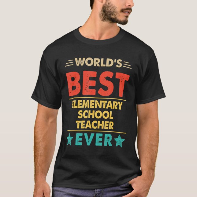 Camiseta El mejor profesor de primaria del mundo retro (Anverso)