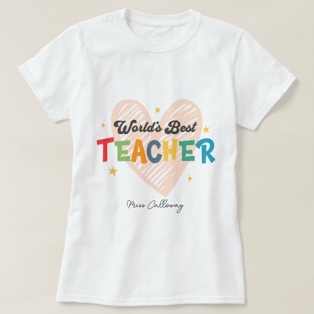 Camiseta El mejor profesor del mundo personalizado (Diseño del anverso)