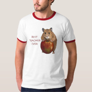 Camiseta El mejor profesor nunca: Hámster con Apple: Arte