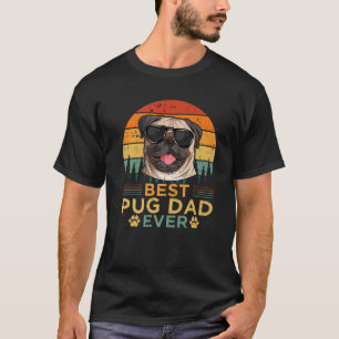 Camiseta El mejor pug de papá estilo retro masculino del dí