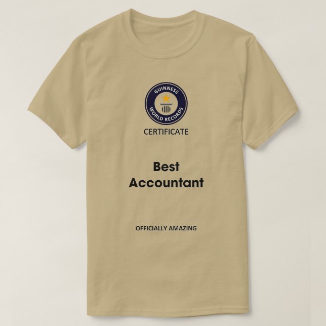 Camiseta El mejor regalo de certificado de gracia para Cont (Diseño del anverso)