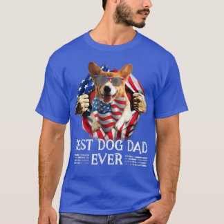 Camiseta El Mejor Regalo De Corgi Dad De La Bandera Estadou