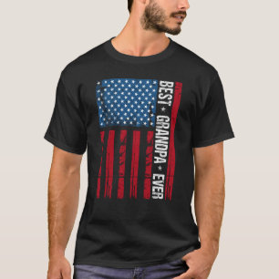 Camiseta El mejor regalo del día del abuelo de la bandera d