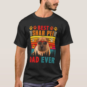Camiseta El mejor retro vintage Shar Pei Dad siempre lindo