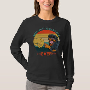 Camiseta El mejor rottweiler papá jamás viejo perro vintage