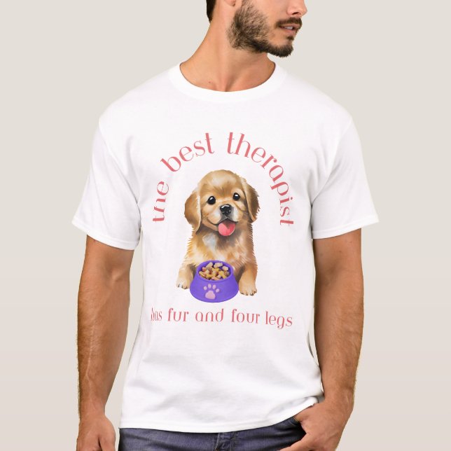 Camiseta El mejor terapeuta tiene cuatro piernas y cuatro p (Anverso)