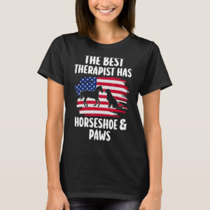 Camiseta el mejor terapeuta tiene equitación y patas ecuest