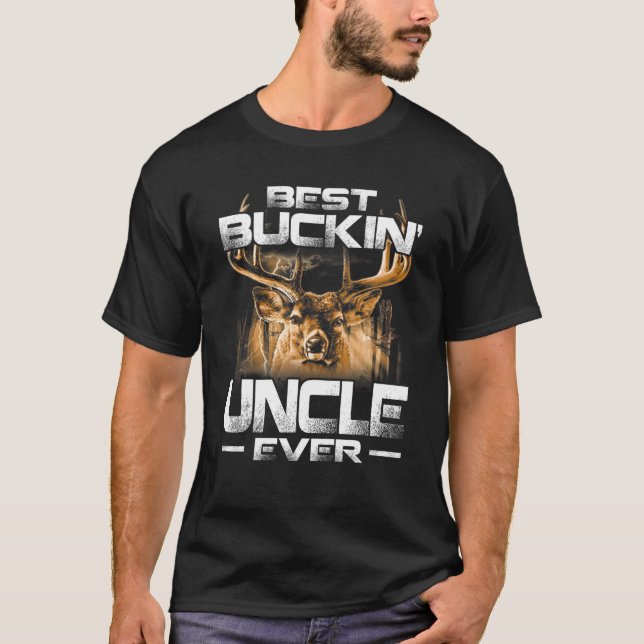 Camiseta El mejor tío de Buckin, Tee Deer Hunting Bucking F (Anverso)