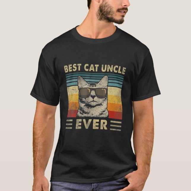 Camiseta El mejor tío del gato jamás viejo retro padre del  (Anverso)