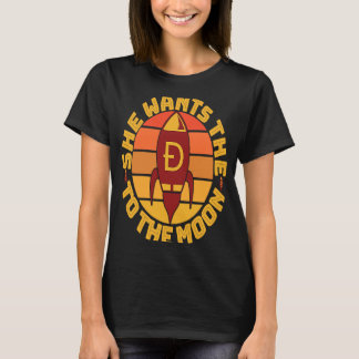 Camiseta El meme Doge de Dogecoin quiere el cohete D