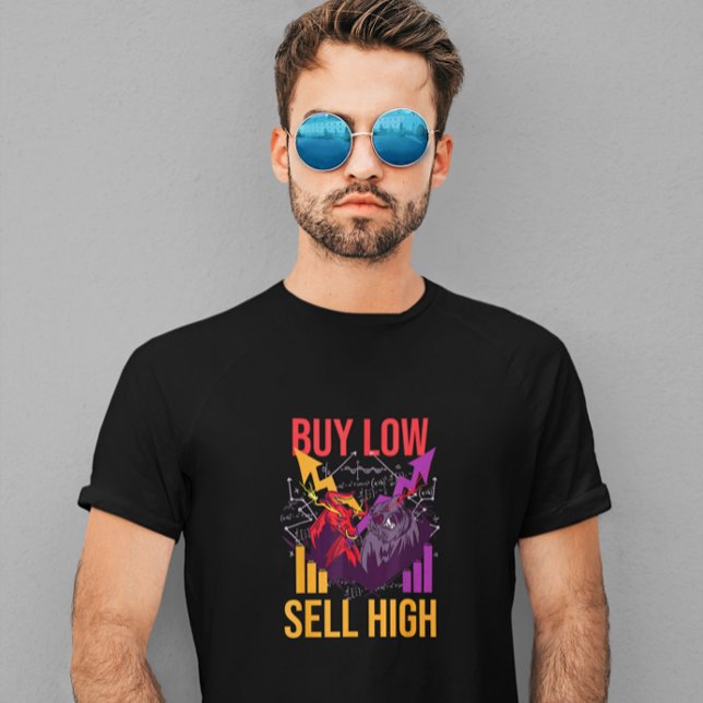 CAMISETA EL MERCADO BULL COMPRA UN MERCADO DE ACCIONES DE C (BULL MARKET BUY LOW SELL HIGH TRADING STOCK MARKET T-Shirt)